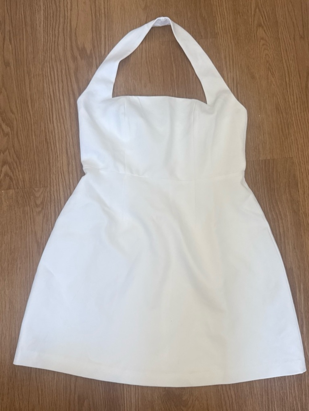 Commense White Halter Mini Dress